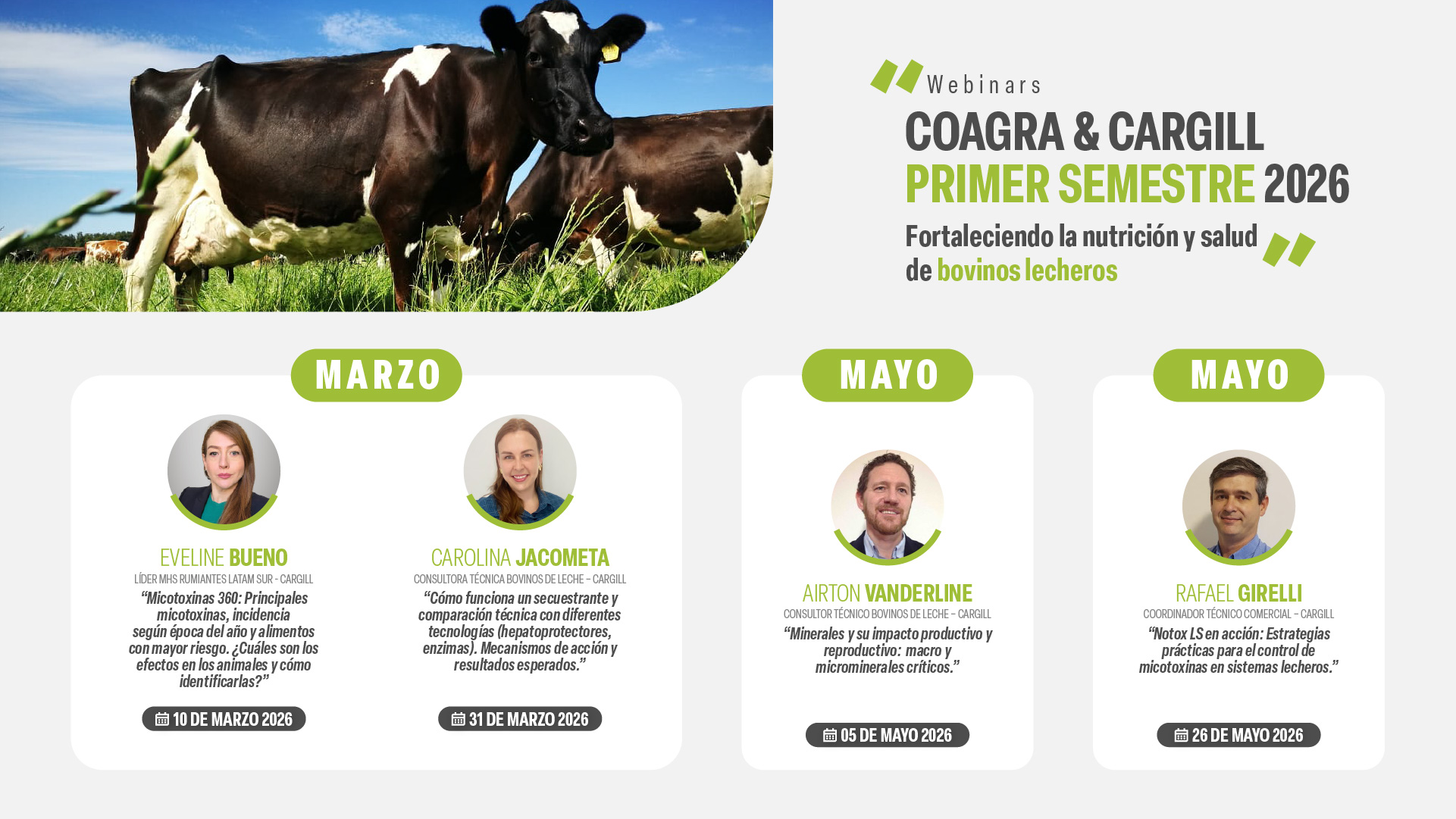 Calendario Web Webinar Coagra & Cargill